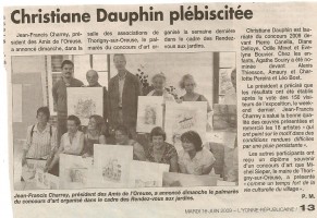 le compte-rendu dans le journal l'Yonne Républicaine du 16 juin 2009