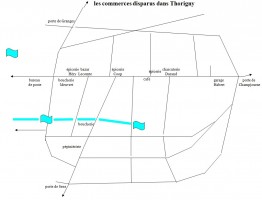 Carte des commerces disparus récemment à Thorigny
